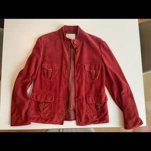 Max Mara deep red suede jacket